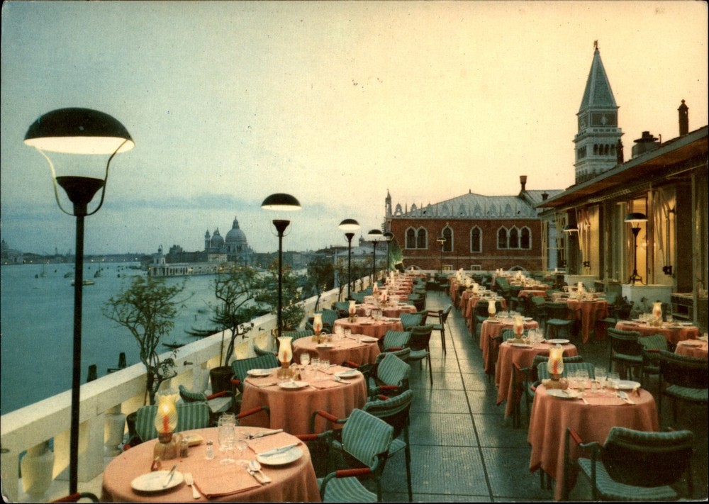 Hotel Danieli Royal Excelsior Venice Italy Roof Garden vintage postcard n734