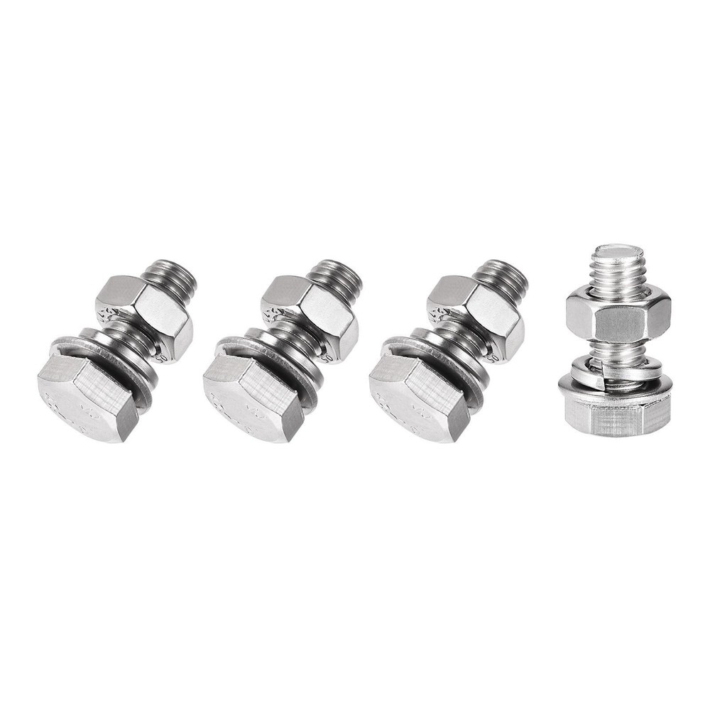 Hex Head Screws Bolts, Nuts, Flat & Lock Washers Kits (M8x20mm) 4Sets