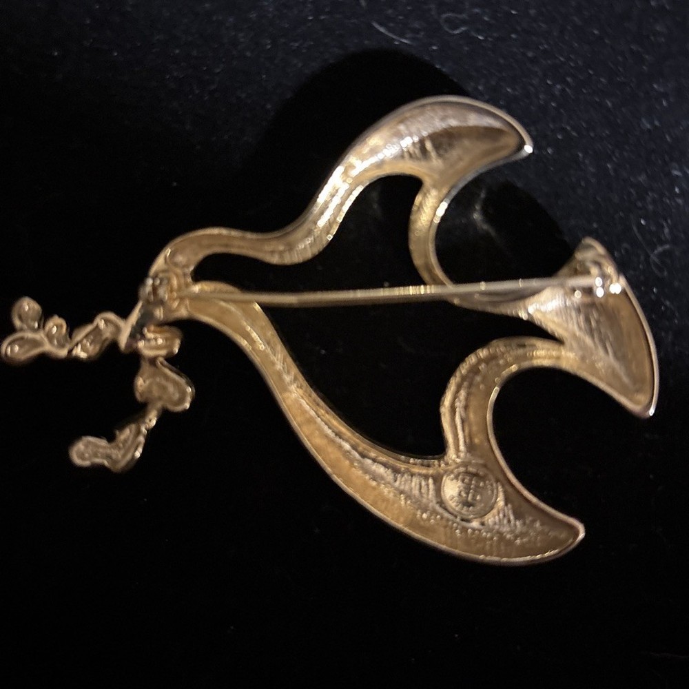 Vtg Givenchy Bijoux Gold Tone Dove Brooch Pin Paris New York