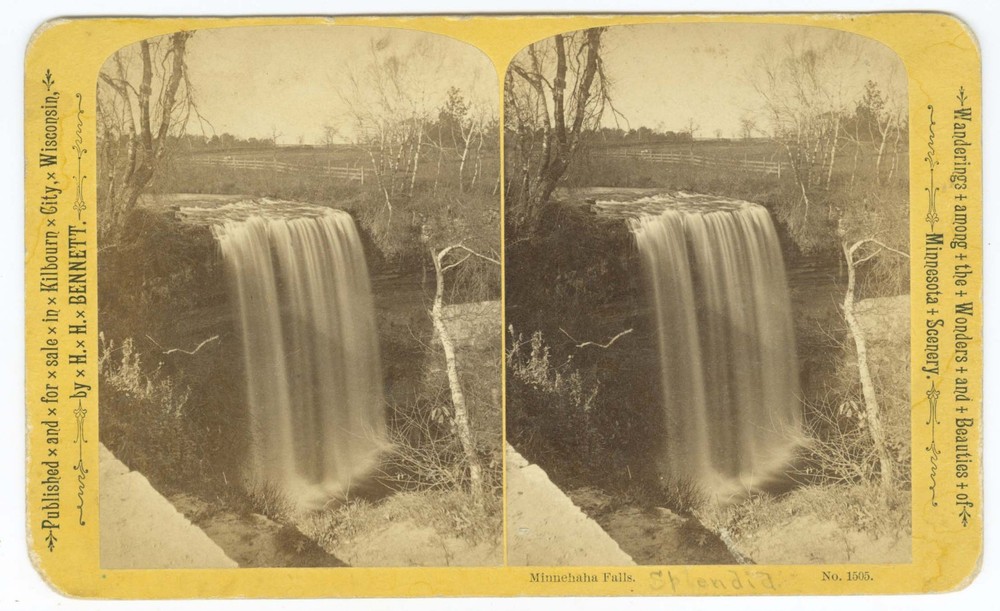 G2879~ MINNESOTA – Minnehaha Falls 1870s Stereoview – HH Bennett