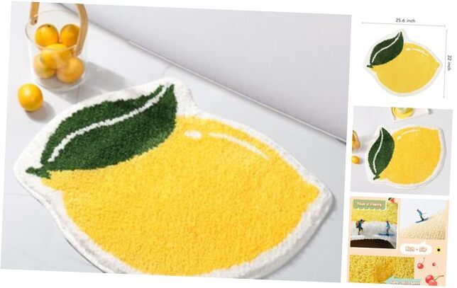 Absorbent Non-Slip Lemon Fruit Bathroom Rugs - Cute Bath Mats