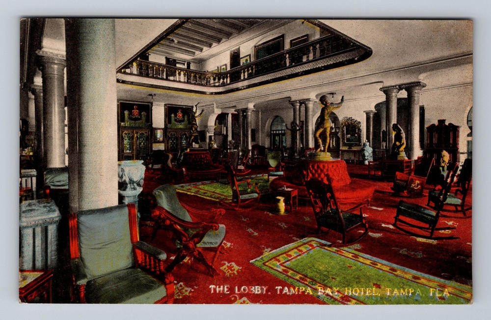 Tampa FL-Florida, The Lobby At Tampa Bay Hotel Vintage Postcard Standard Postal
