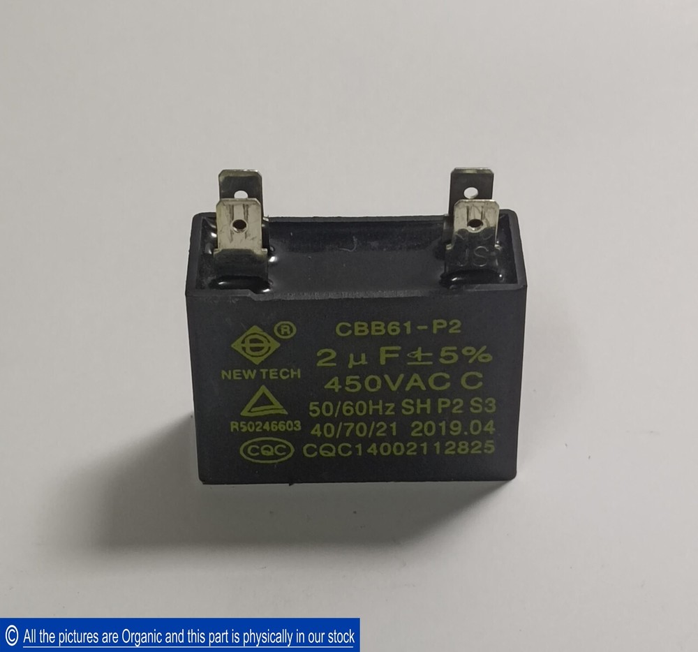 New Tech CBB61-P2 AC Motor Run Capacitor 2Uf 450VAC C Film Capacitor