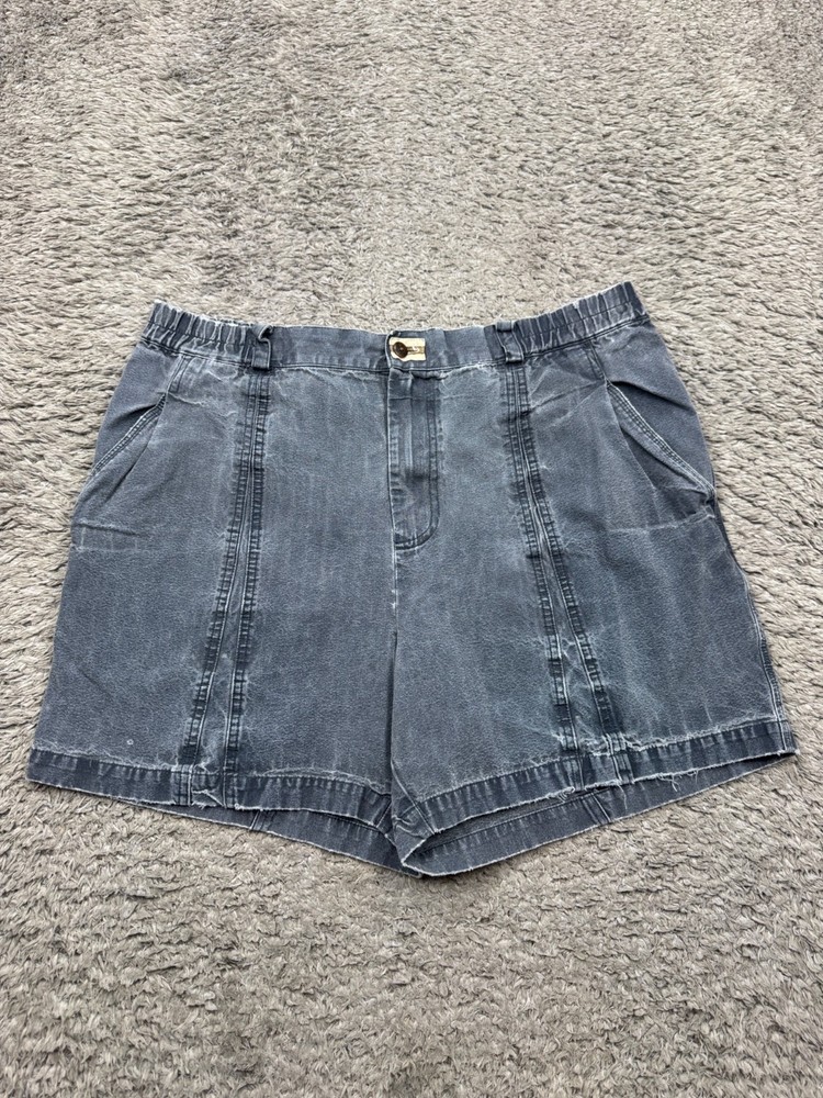 The Territory Ahead Shorts Men XL Navy Blue Canvas Relaxed Hiking Chino Vtg 90s