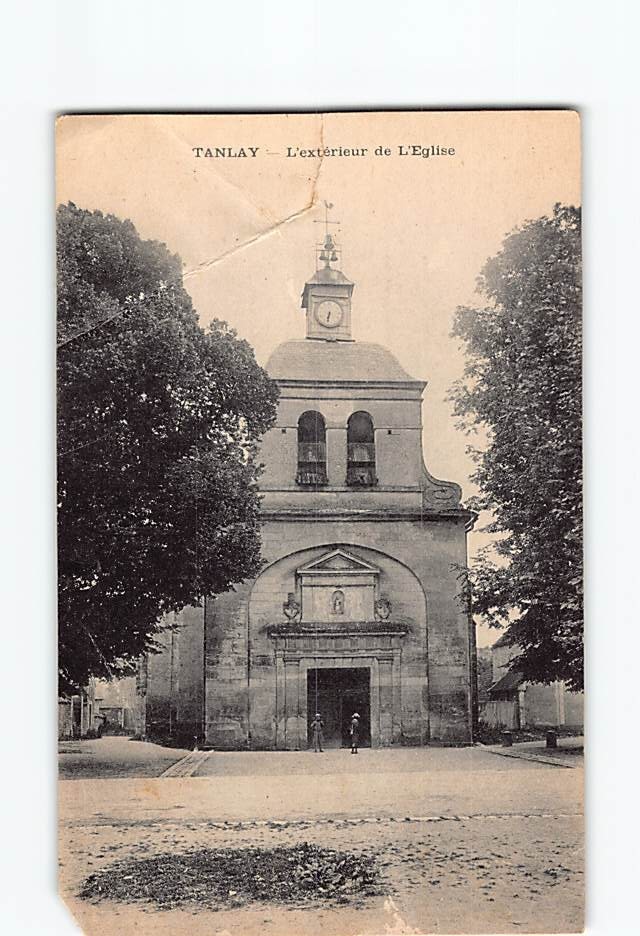 Postcard Exterior of the Church in Tanlay France