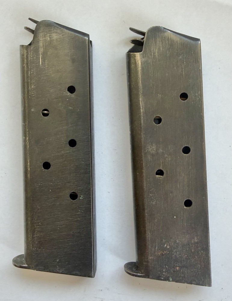 Lot of 2 Vintage Colt 1911 45ACP 7rd Magazine WWII WW2 Era Magazines