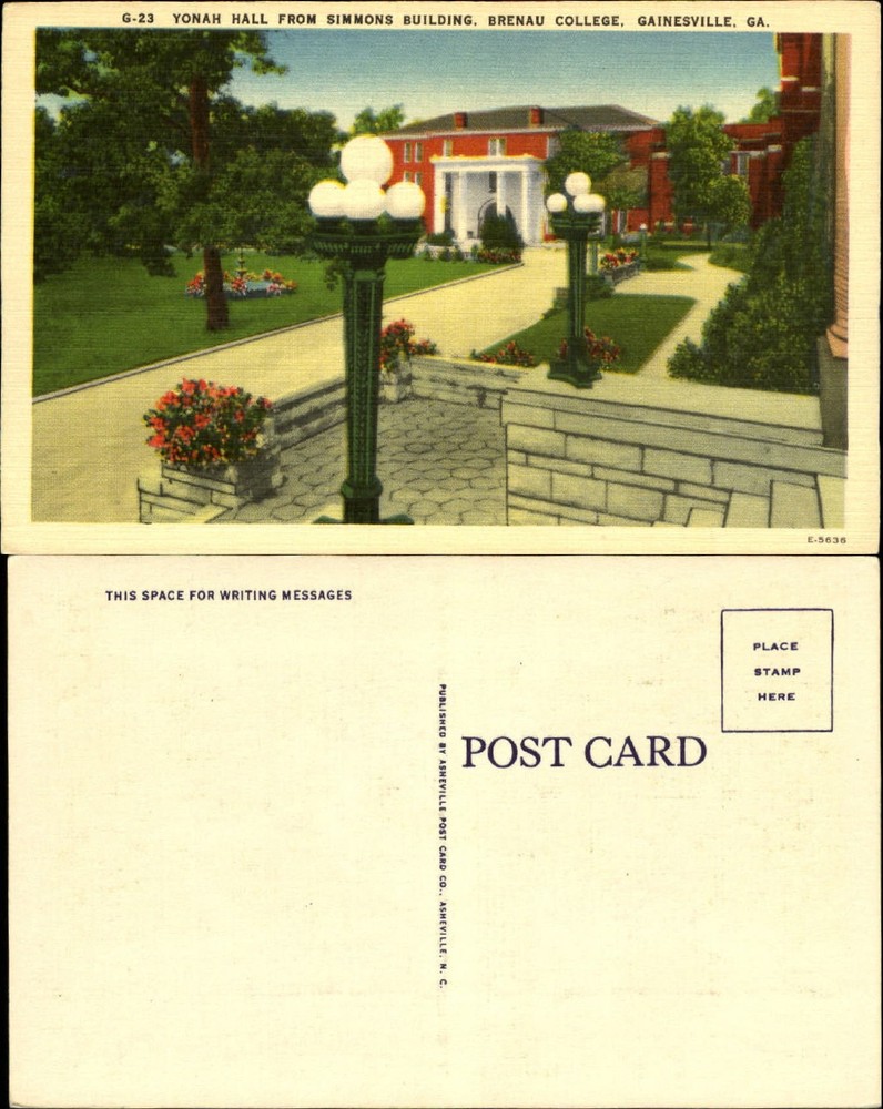 Yonah Hall from Simmons Building Brenau College Gainesville Georgia GA 1930s