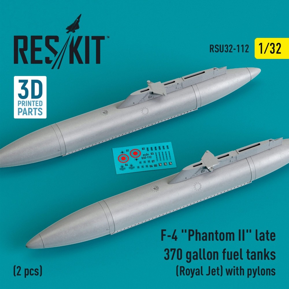 F-4 Phantom II late370 gallon fuel tanks (Royal Jet) with pylons 1:32 RSU32-0112