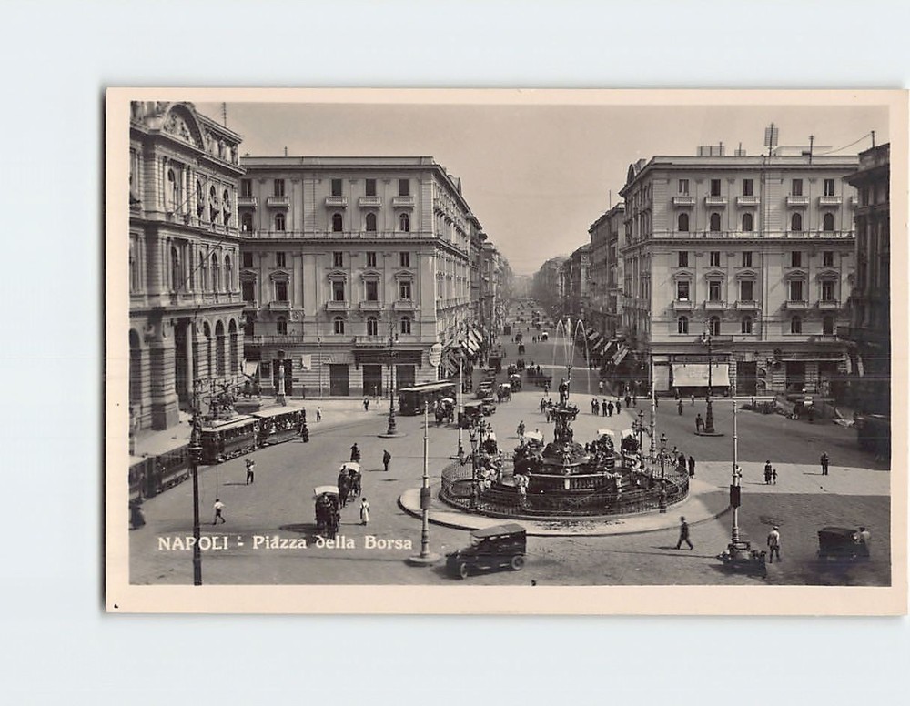 Postcard Piazza della Borsa Naples Italy