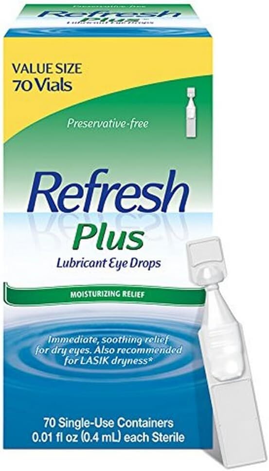 Refresh Plus Lubricant Eye Drops Preservative-Free Tears, 0.01 fl oz (0.4 mL), 7