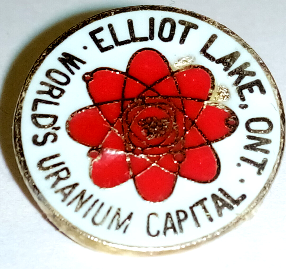 Vintage Elliot Lake Ontario World's Uranium Capital Enamel Lapel Hat Pin