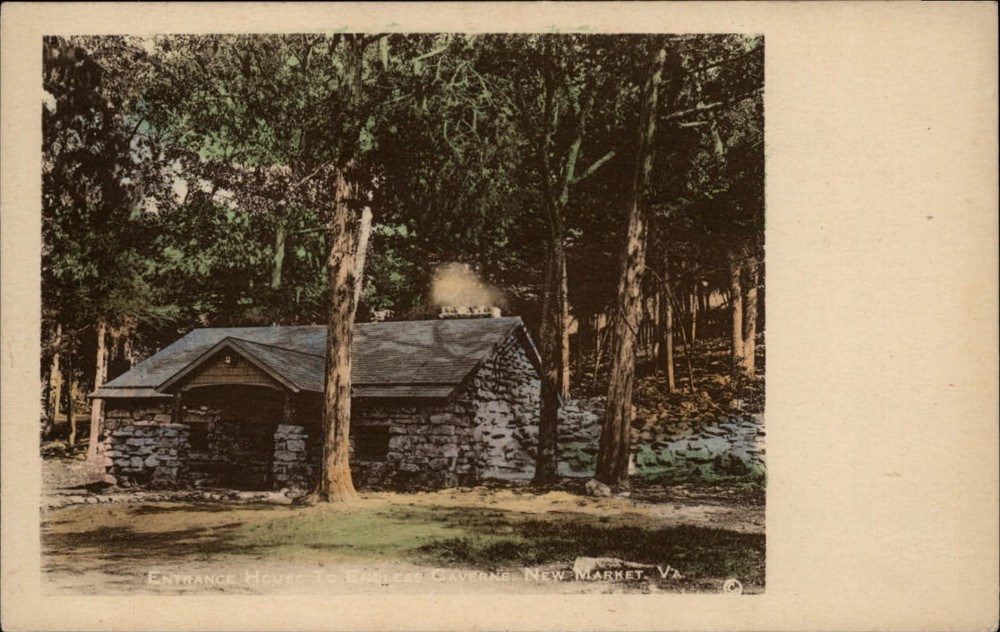 Entrance House Endless Caverns New Market Virginia ~ vintage postcard