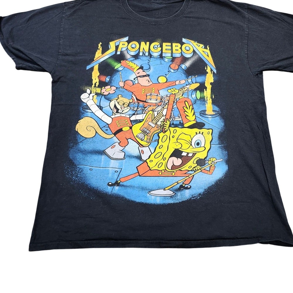 VTG Nickelodeon SpongeBob SquarePants Band Geeks 99 Tour Graphic T-Shirt Black L
