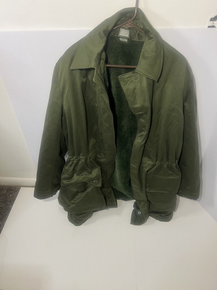 Vintage 1970s Swedish Army Coat Mens Cold Weather Field Jacket c148 SIZE U.S. XL