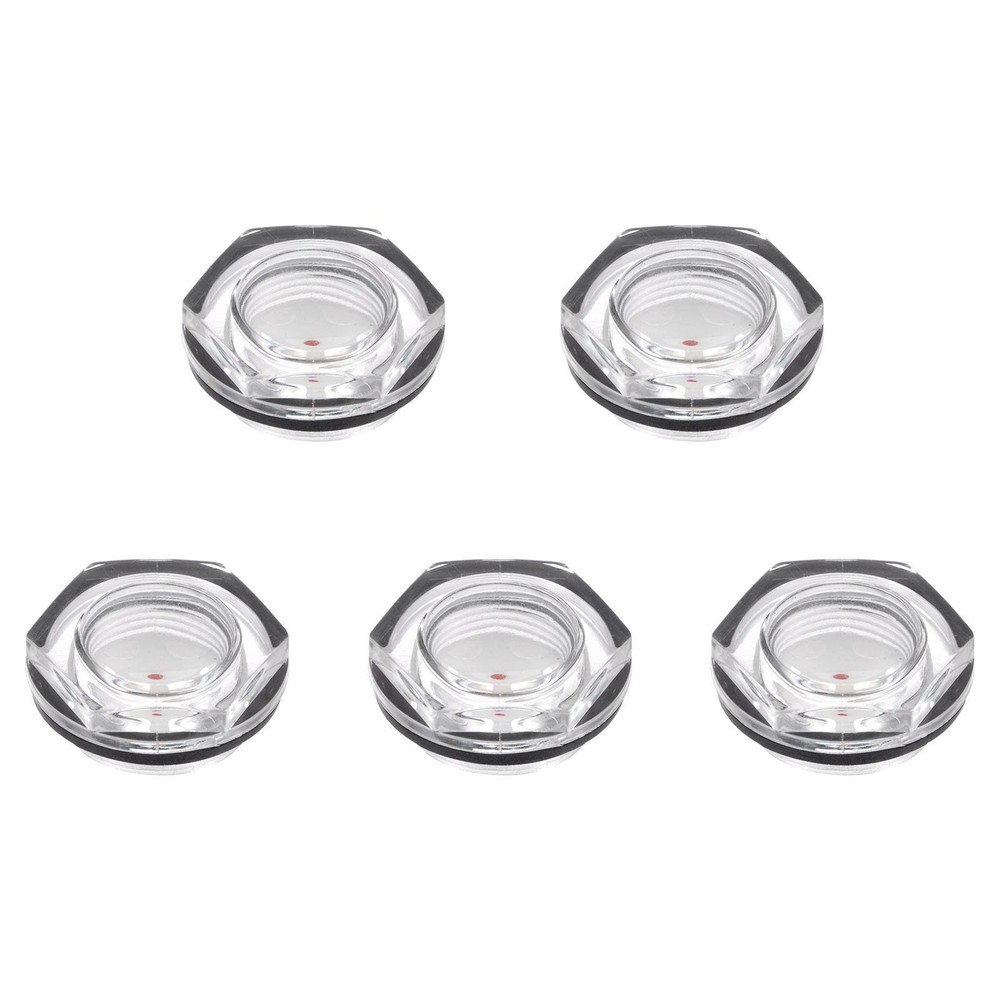 Air Compressor Oil Level Gauge Sight Glass M33x1.5mm Male  Glass 5Pcs
