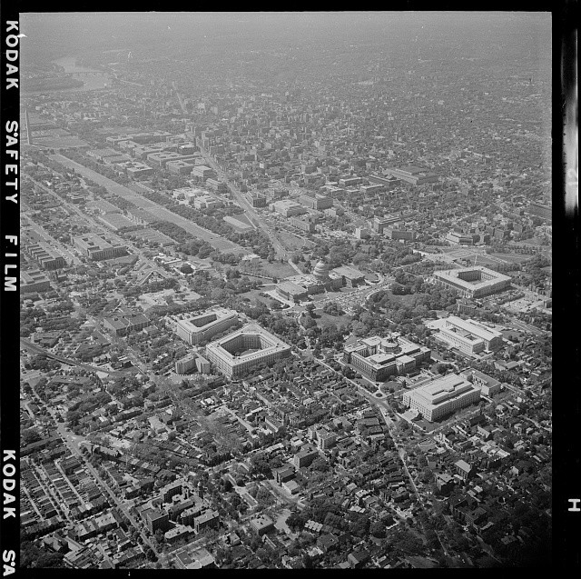 Photo:Washington DC 1956 Aerial View Capitol Mall White House Area