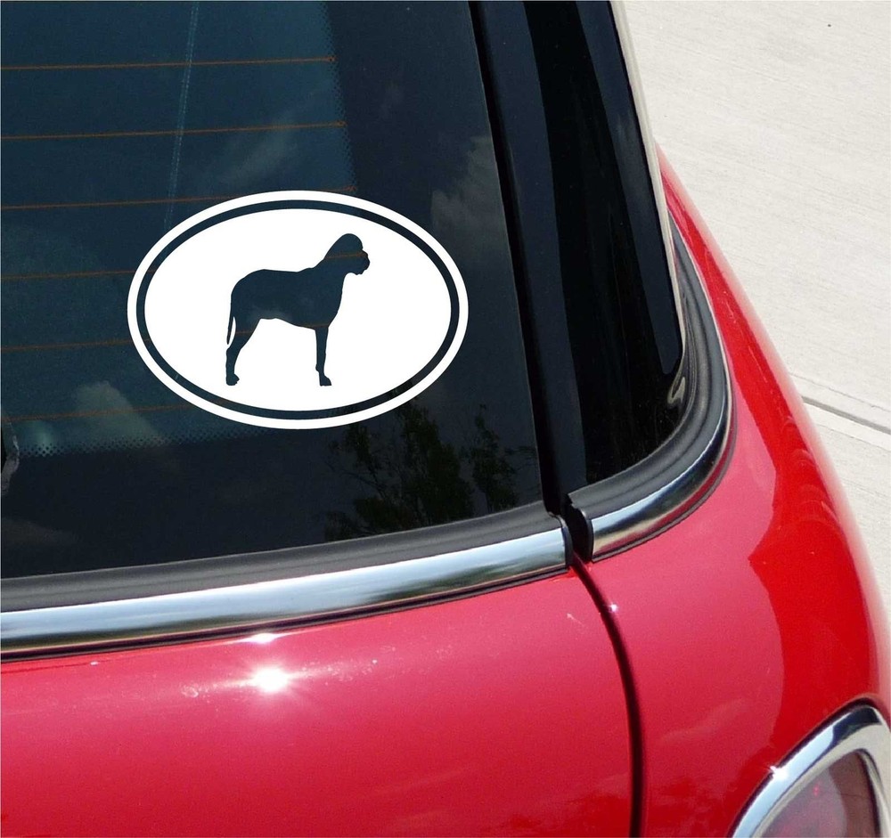 Euro Bullmastiff Car Decal Sticker Oval Single Color Design