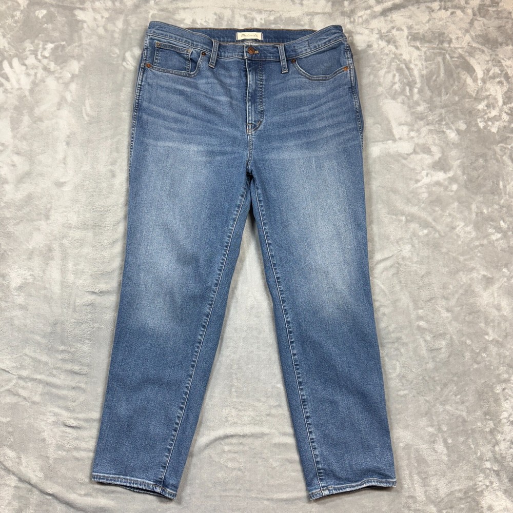Madewell Womens Curvy Stovepipe Jeans Size 32 Blue Denim High Rise Medium Wash