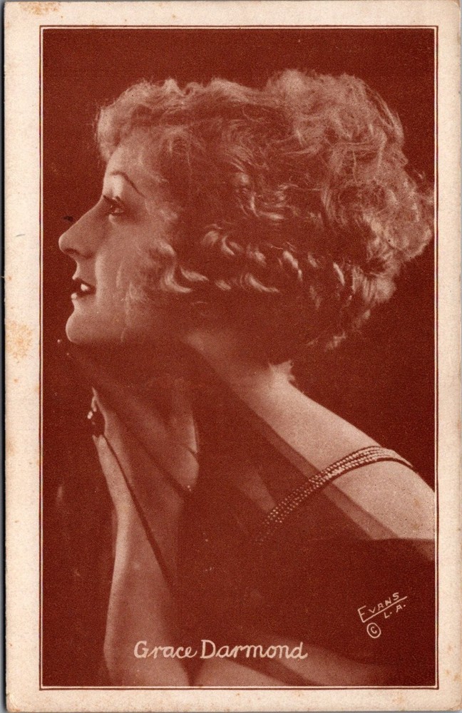 Grace Darmond Silent Film Star Actress EVANS L.A. 1920s Portrait Postcard