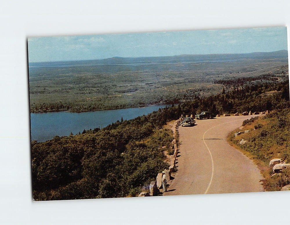Postcard Cadillac Mountain Road Acadia National Park Bar Harbor Maine USA-image