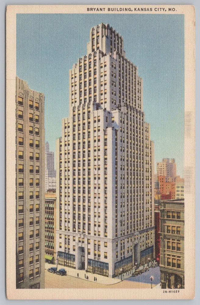 Linen~Air View Bryant Kansas City Missouri~Vintage Postcard