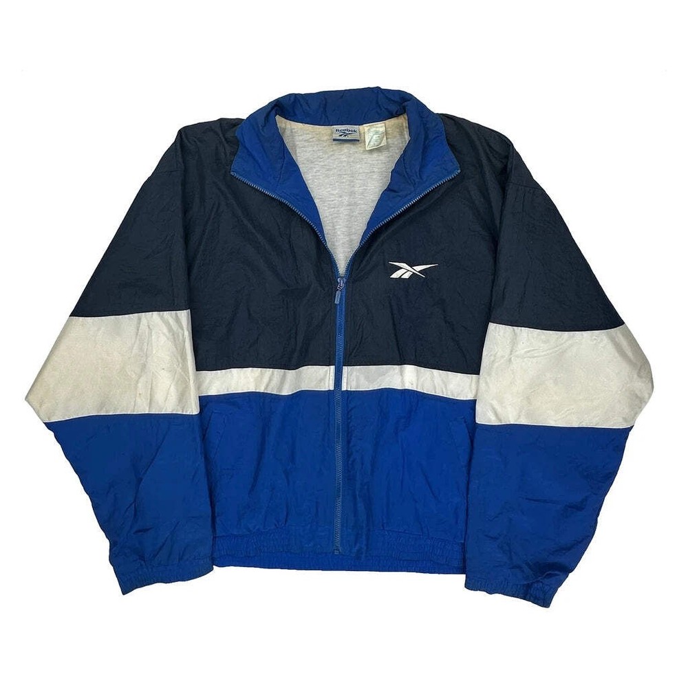 Reebok Windbreaker - Large Blue Polyamide