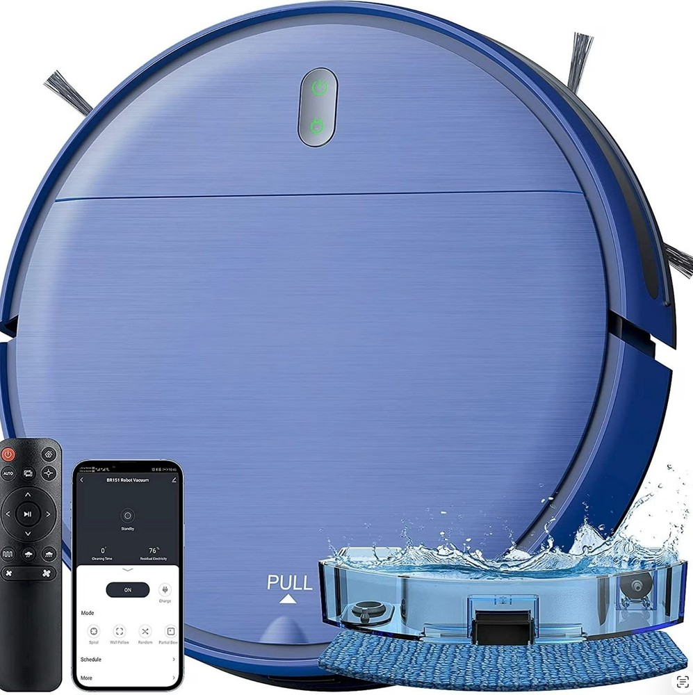2 In 1 Robot Vacuum & Mop Combo With App & Remote Control Anti-Collision Z-Shape