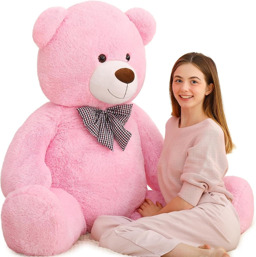 55-Inch Giant Pink Teddy Bear Life-Size Stuffed Animal Gift for Girls