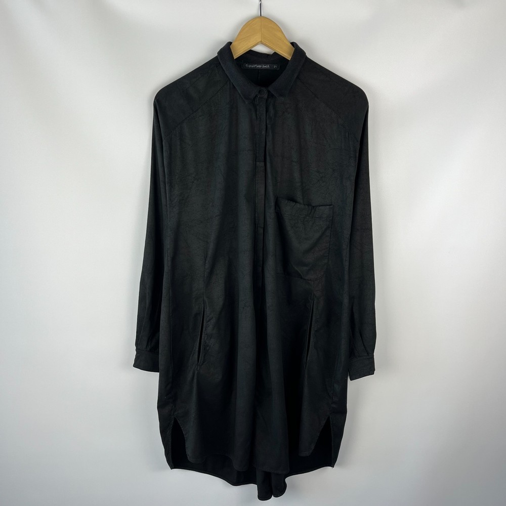 Transit Par Such Black Viscose Wool Dress Avant-Garde Size M Made in Italy