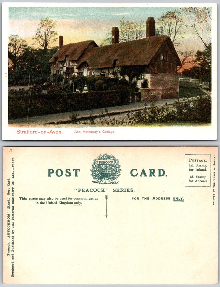 Anne Hathaways Cottage Stratford On Avon Postcard