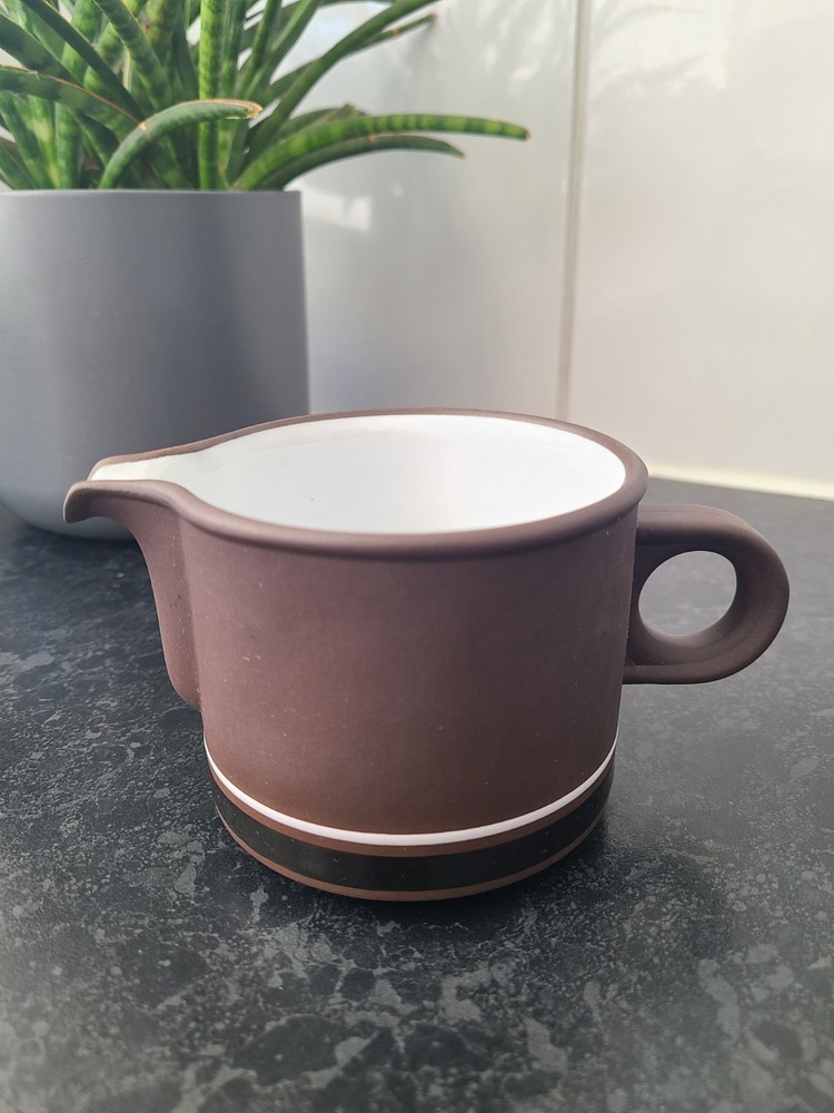 Hornsea Pottery Lancaster Vitramic Milk Jug Contrast Brown 1 Pint