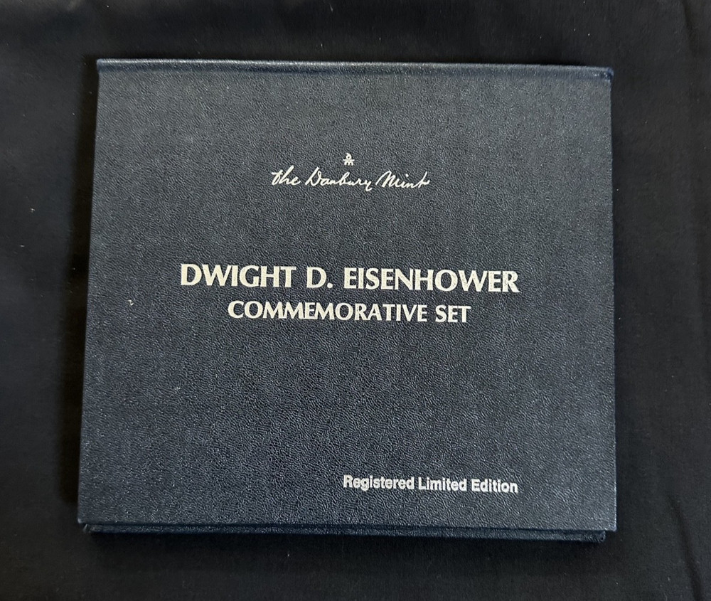 Dwight D.eisenhower Commemorative Set The Danbury Mint Bronze Medal+Letter