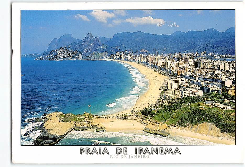 Postcard Praia De Ipanema Rio de Janeiro Brazil