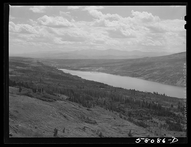 Photo:Glacier National Park Montana 1941 Valley View Lake Landscape