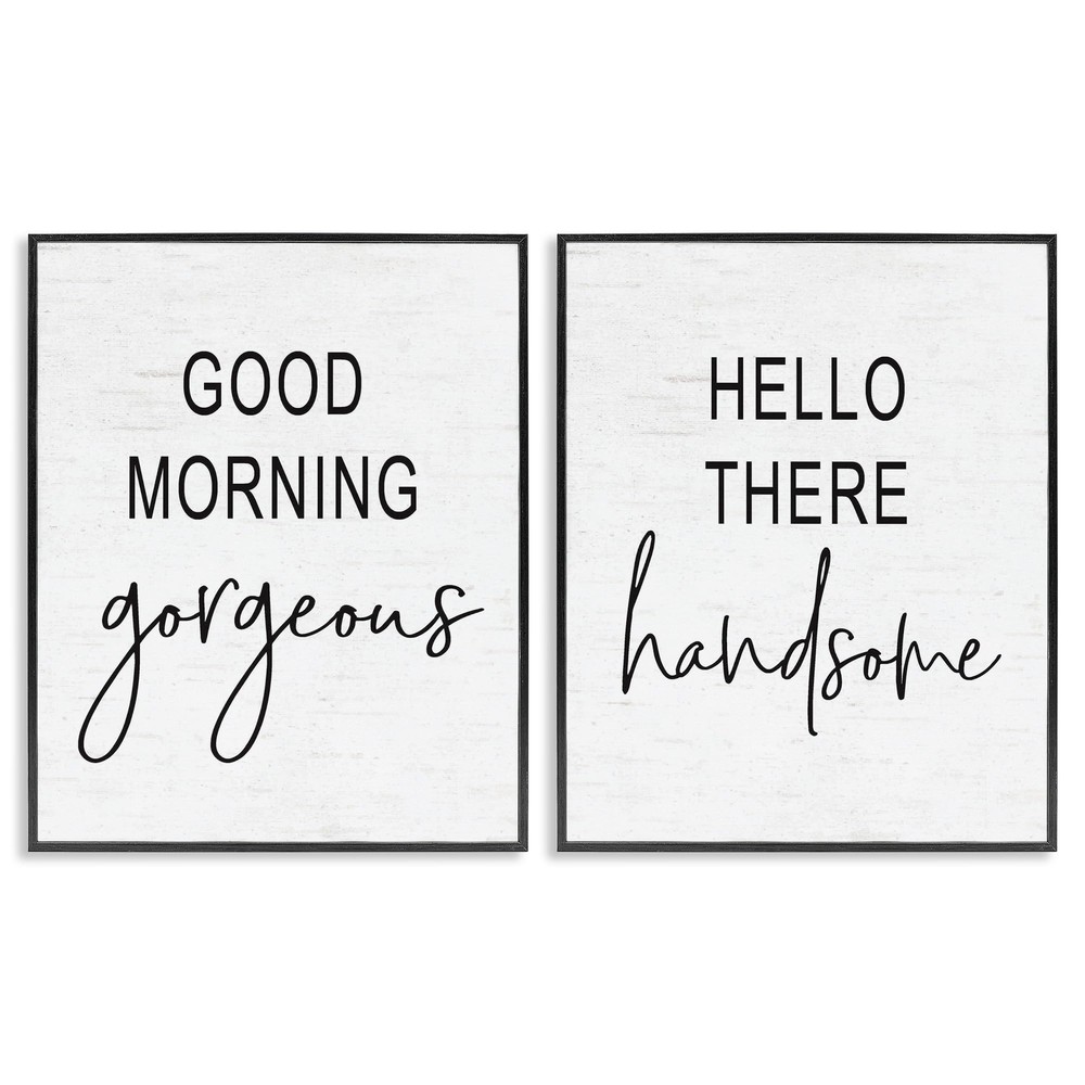 Good Morning Gorgeous Hello There Handsome Romantic Phrases, Designed by Lett...