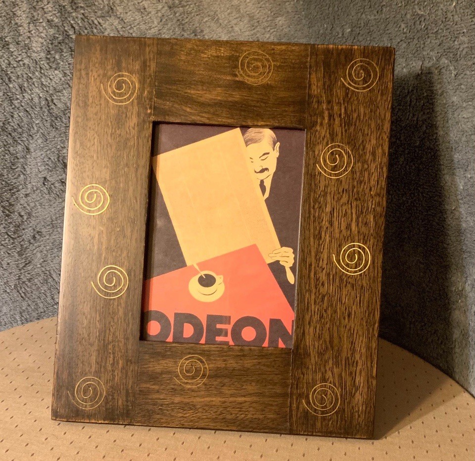 Pottery Barn Frame Gold Spirals on Wood