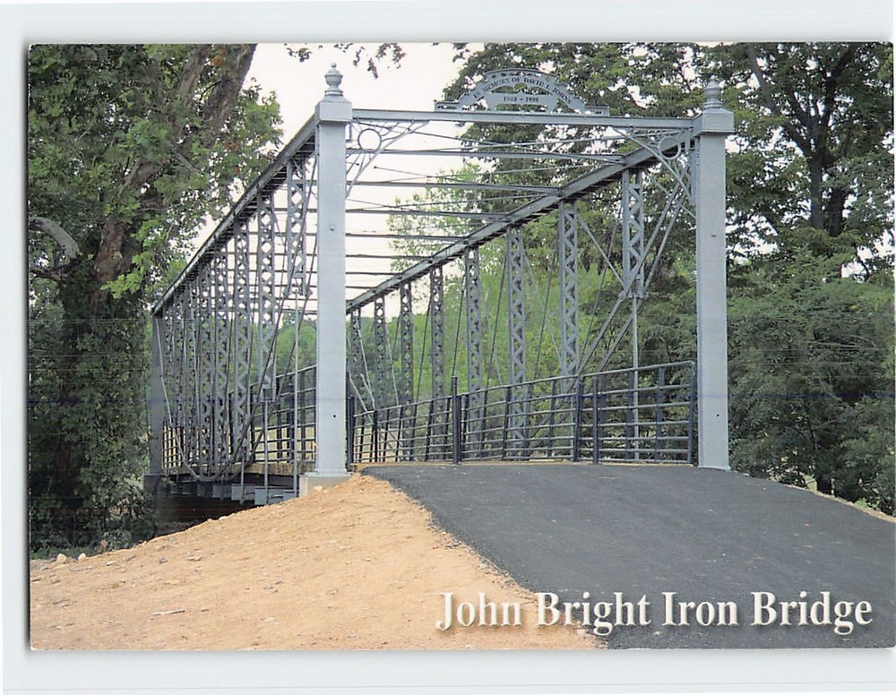 Postcard John Bright Iron Bridge Campus of Ohio University Lancaster USA