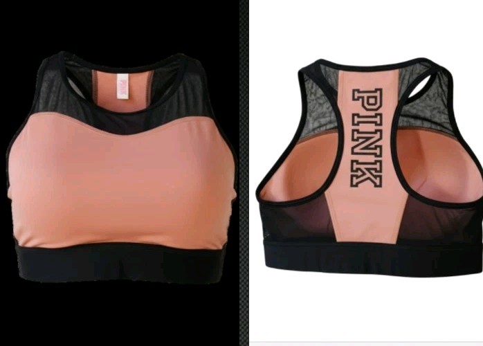 Victoria's Secret PINK Unlined Mesh High Neck Sports Athletic Racerback Bra! S