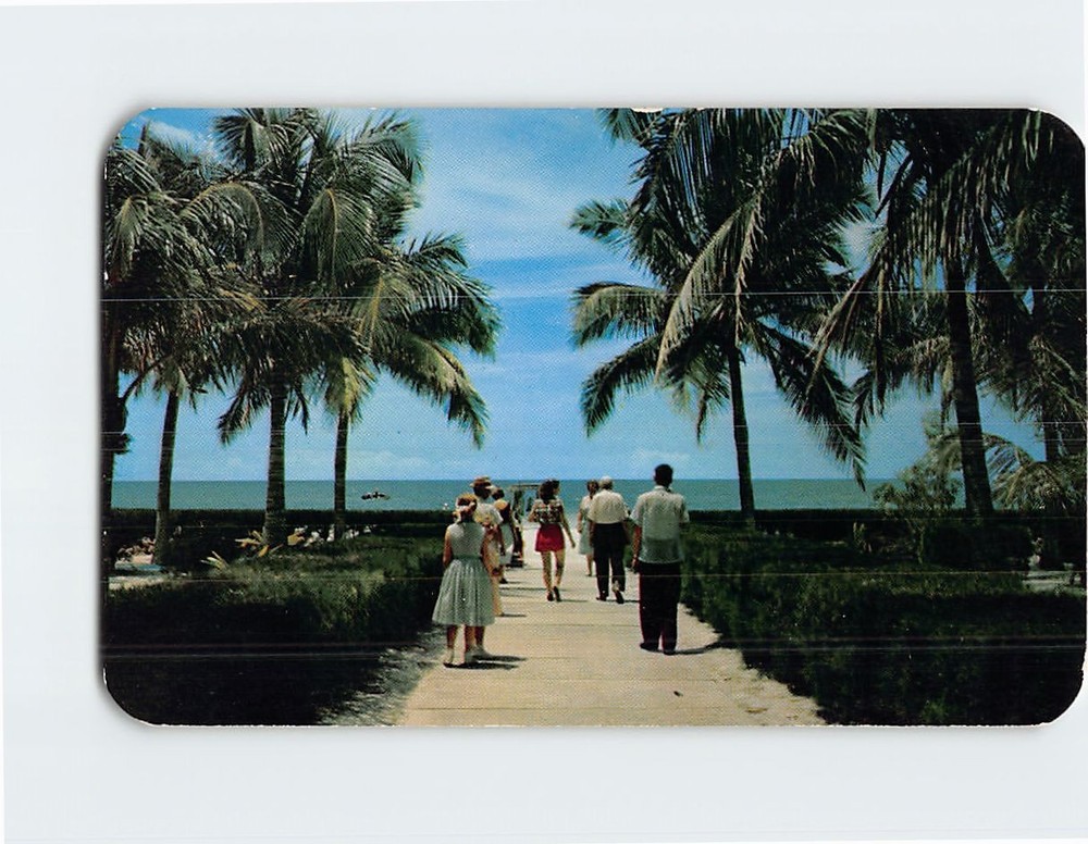 Postcard View of the Gulf from porch at Fort Myers Beach Hotel Florida USA