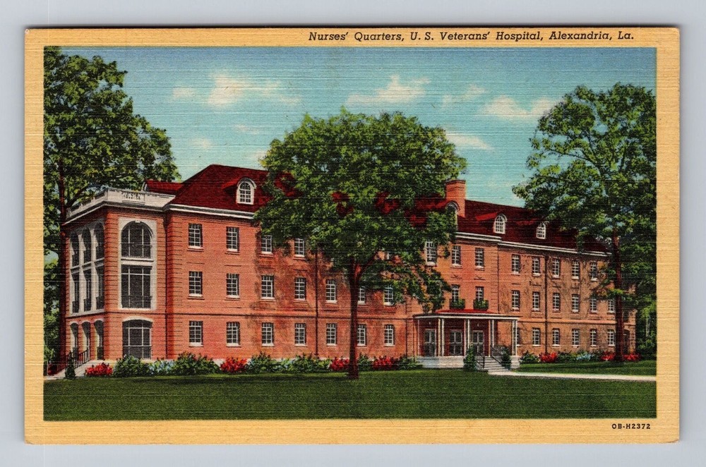 Louisiana LA Alexandria Nurses Quarters US Veterans Hospital Vintage Postcard