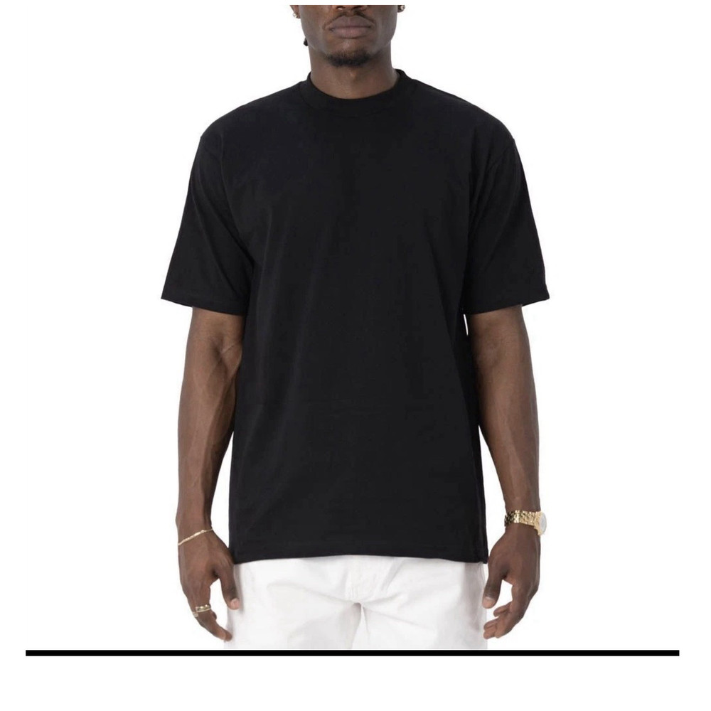 Pro Club Men’s Heavyweight Crew Neck Short Sleeve T-Shirt L Black