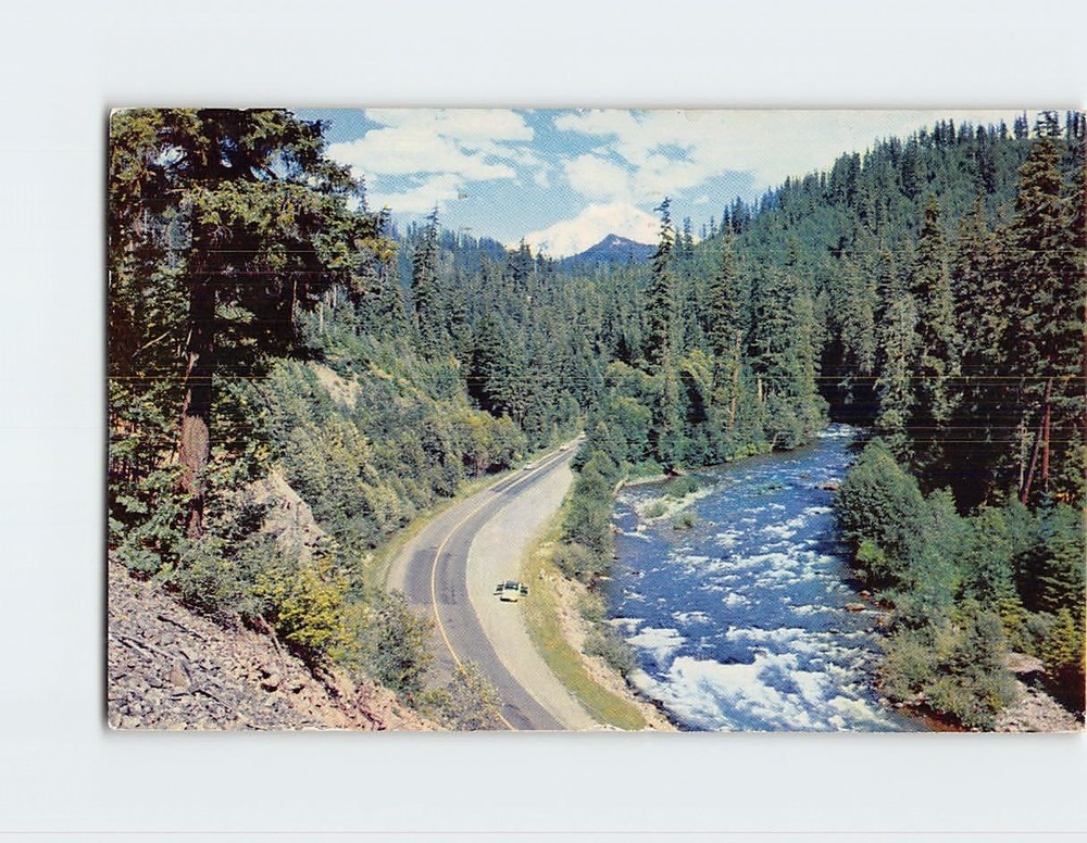 Postcard River & Highway in the Cascades of Oregon USA
