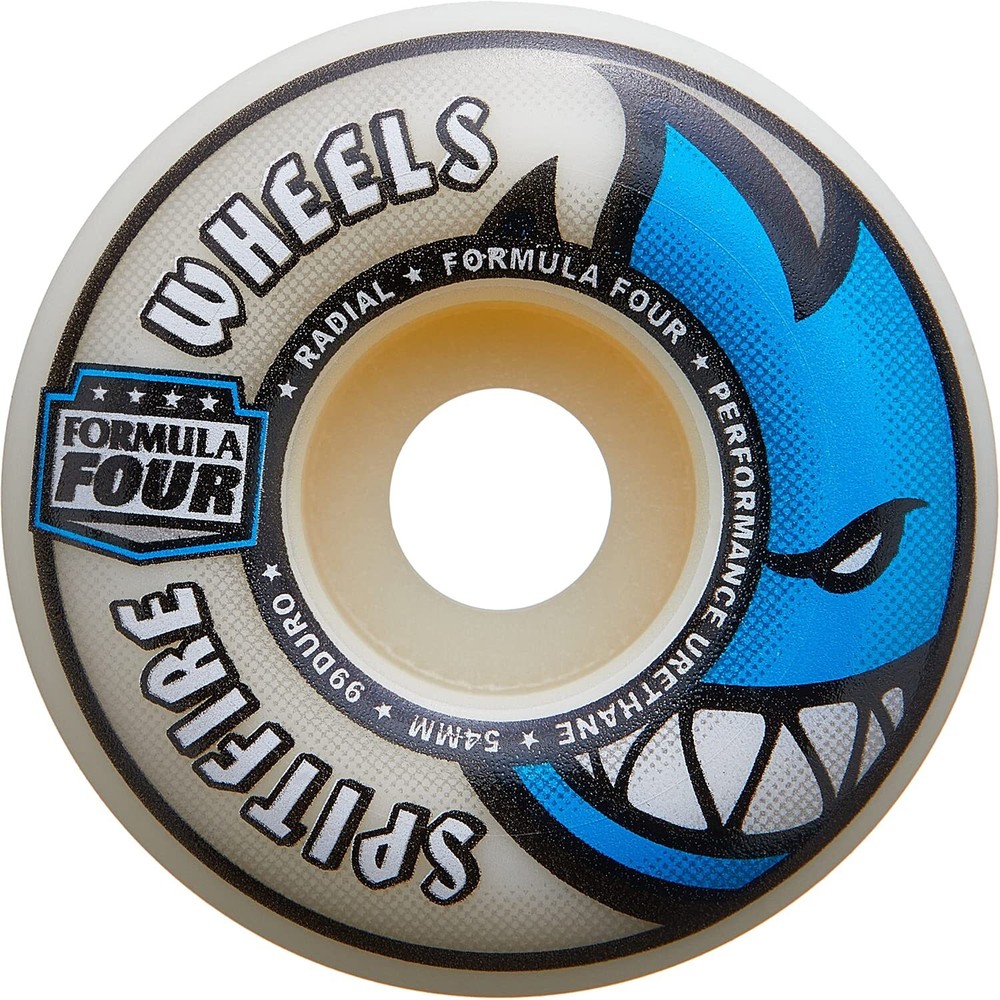 Spitfire F4 99a Radial 54mm Natural/Blue Skateboard Wheels (Set of 4)