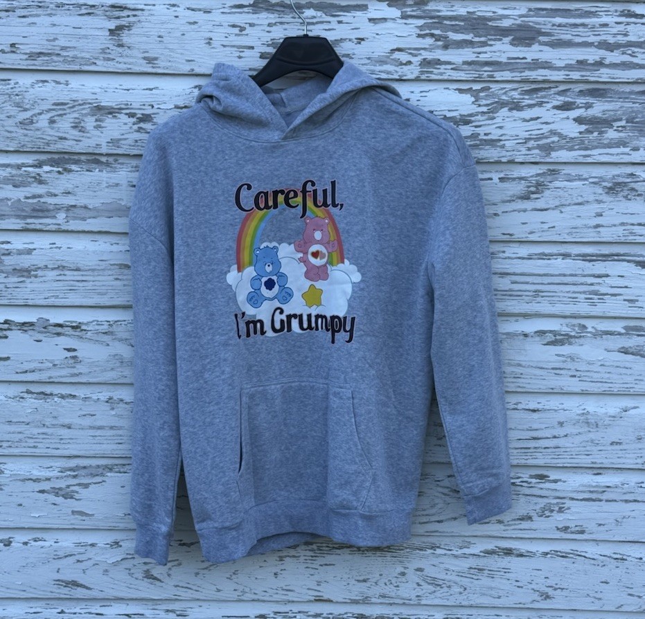 Care Bears Grey Hoodie Grumpy Bear and Cheer Bear 