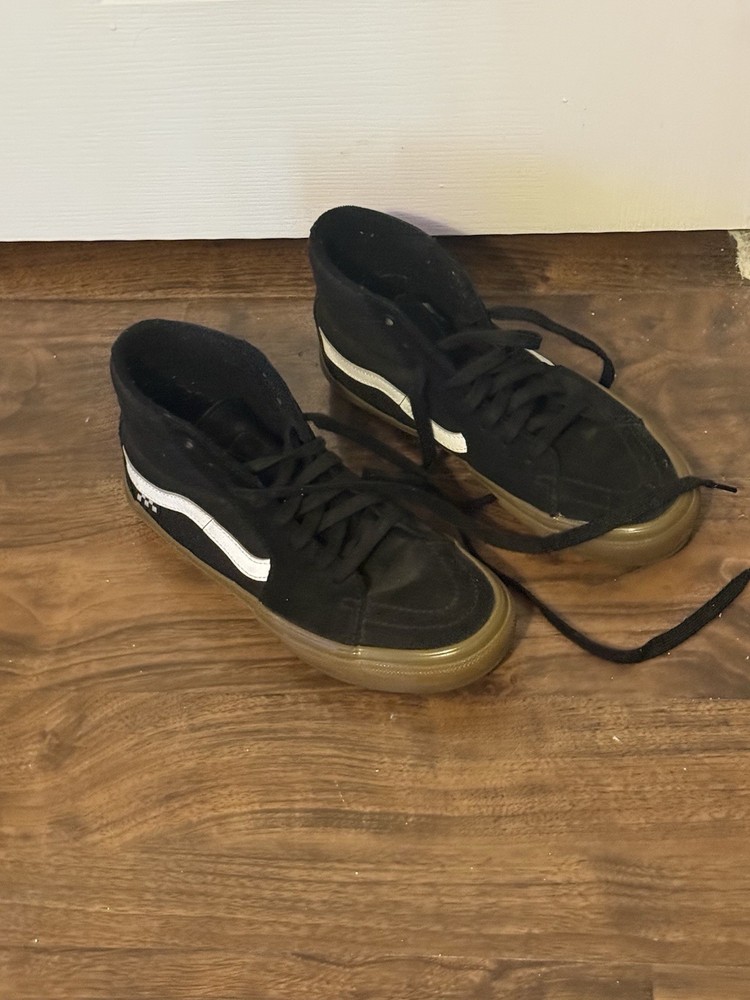 VANS Sk8-Hi Black Gum Sole Men's Canvas High-Top Sneakers