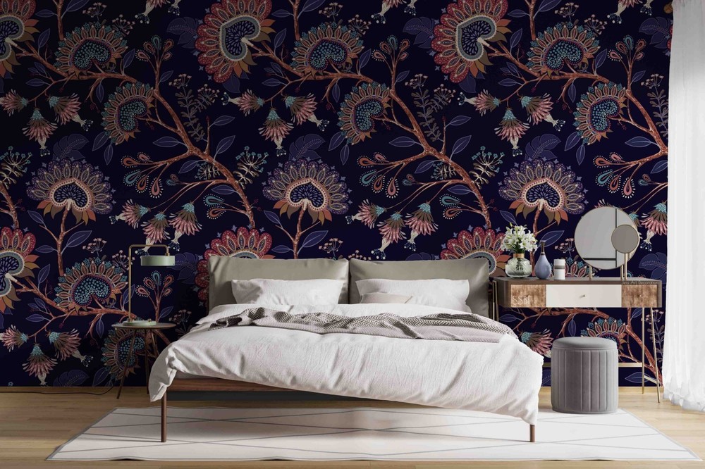 3D Baroque Style Flowers Pattern Wall Murals Wallpaper Murals Wall Sticker 21