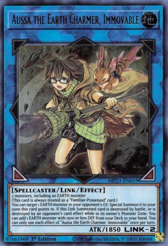 YuGiOh Aussa Earth Charmer Immovable MP21-EN019 Ultra Rare 1st Edition