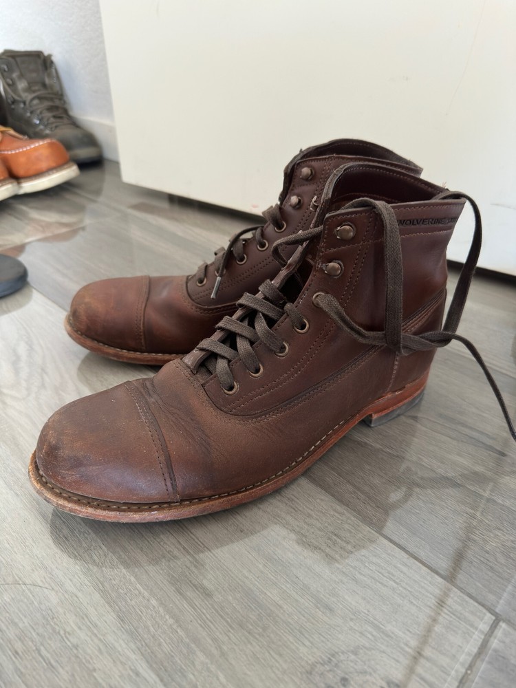 Men's Wolverine 1000 Mile Boots Size 8.5 D Havana Brown Leather Work Boots