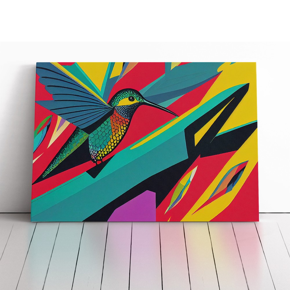 Unique Abstract Hummingbird Canvas Wall Art Print Framed Picture Home Decor