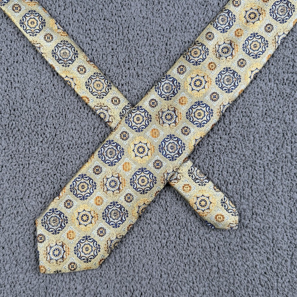 Robert Talbott Tie Mens Mint Geometric Carmel Silk Hand Sewn Made In USA